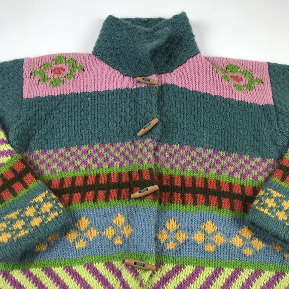 Aerika Peruvian Trading Womens Sweater Blue M L - Picture 2 of 5